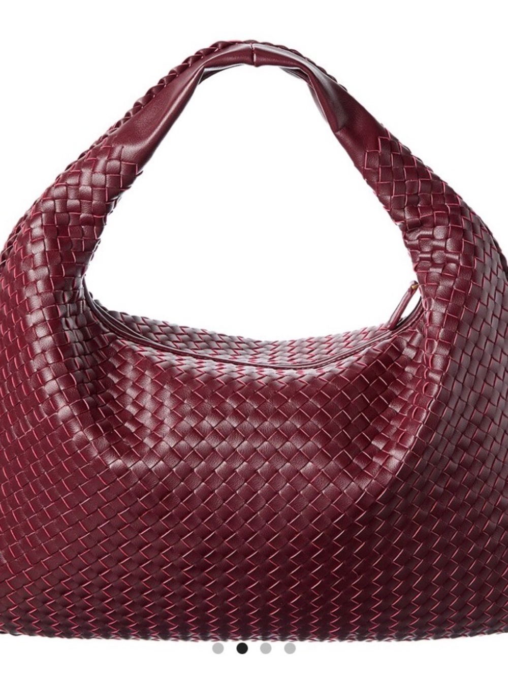 Tiffany and Fred Paris Leather Woven Hobo Shoulder Bag in Deep Wine
